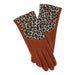 Leopard Button Gloves - Tan