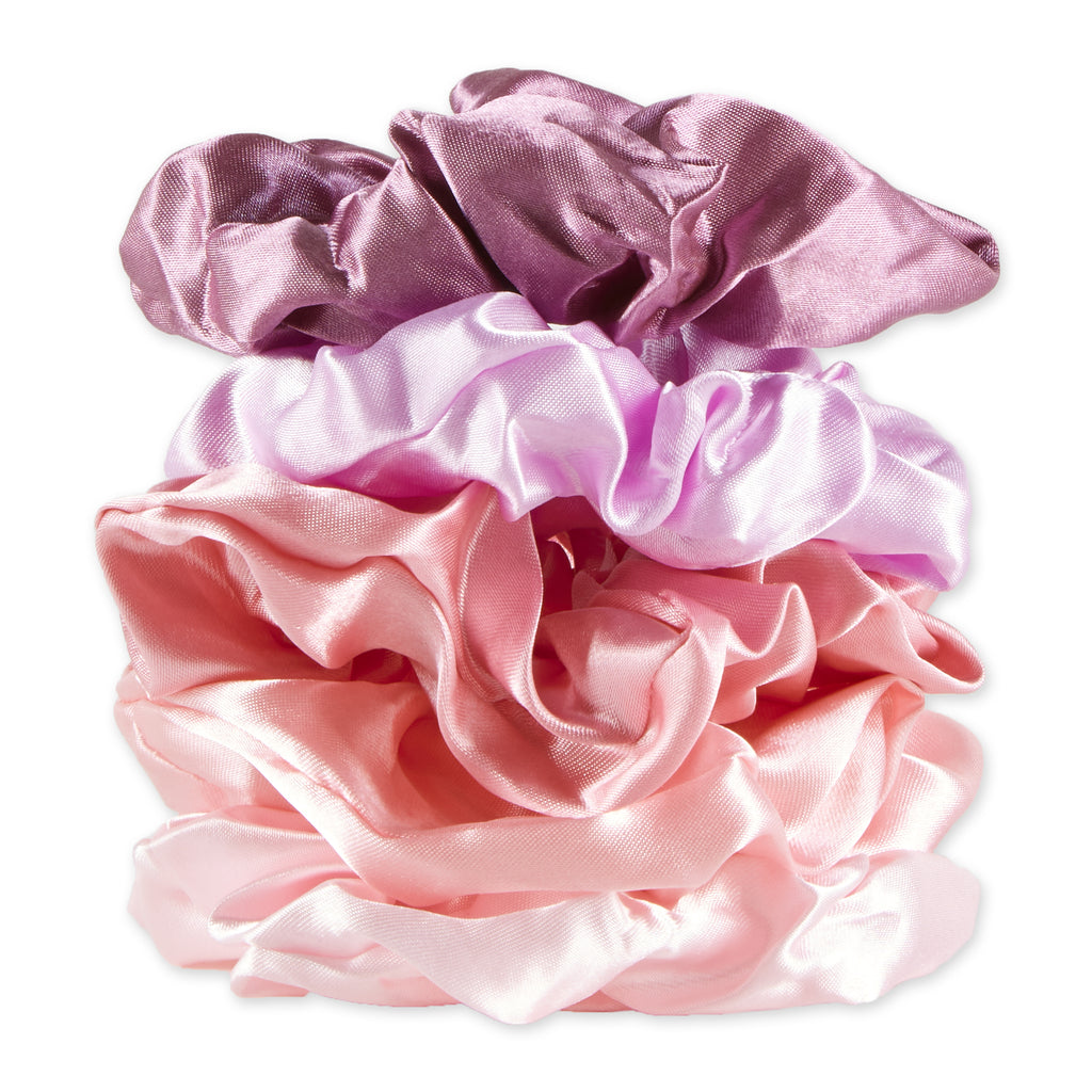 Satin Scrunchie Set Of 5 - Soft Pinks