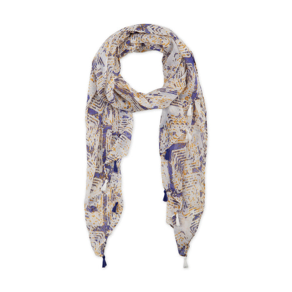 Abstract Print Scarf - Yellow