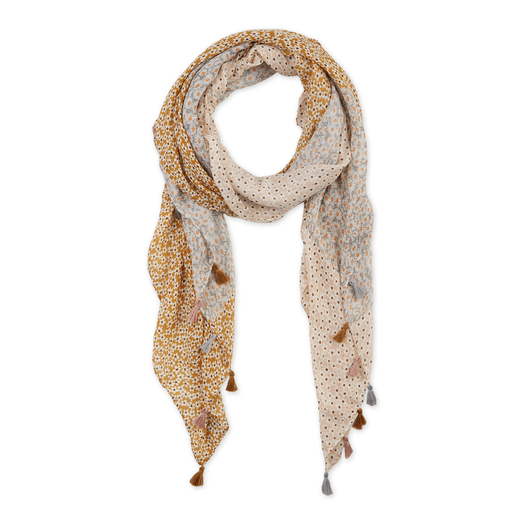 Ditsy Floral Scarf - Gray