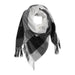 Fringe Plaid Blanket Scarf - Black & White