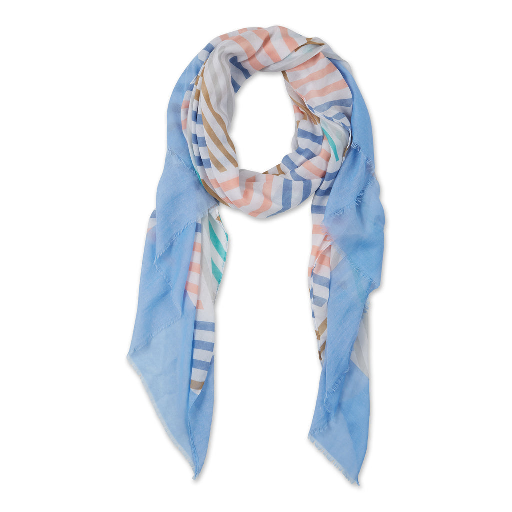 Pastel Stripe Scarf - Blue